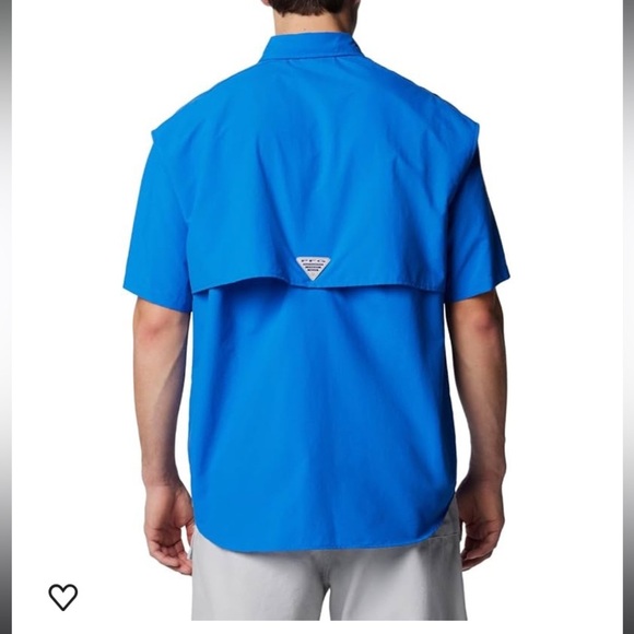 Columbia PFG Bahama II UPF 30 Short Sleeve Fishing Shirt Bonehead blue vented - Picture 3 of 15